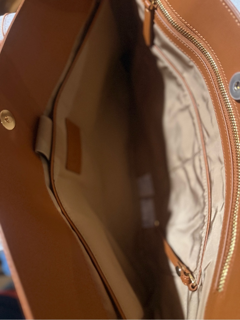 Quince Evelyn Work Tote Color - Cognac - Picture 4 of 4